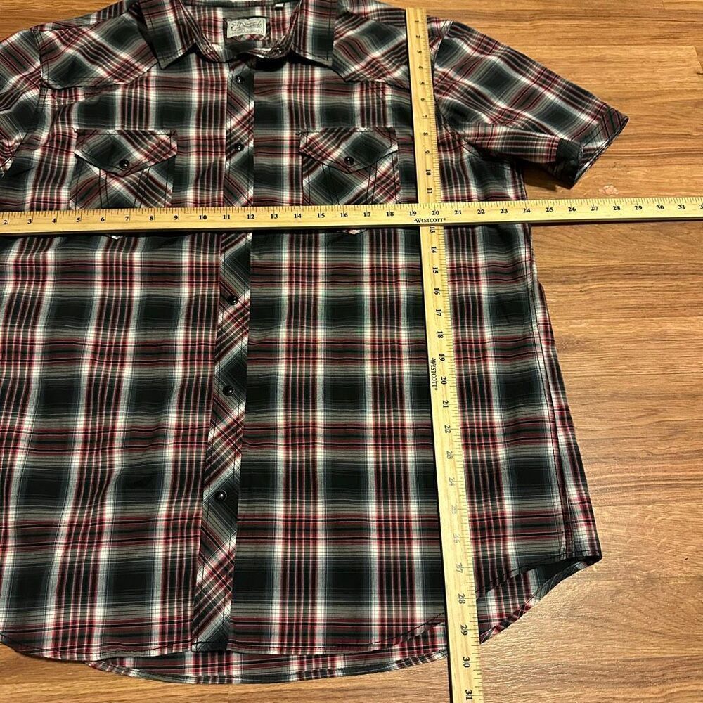 7 Diamonds Plaid Button Up Collared Short Sleeve Shirt | Men Size XXL - Picture 9 of 11